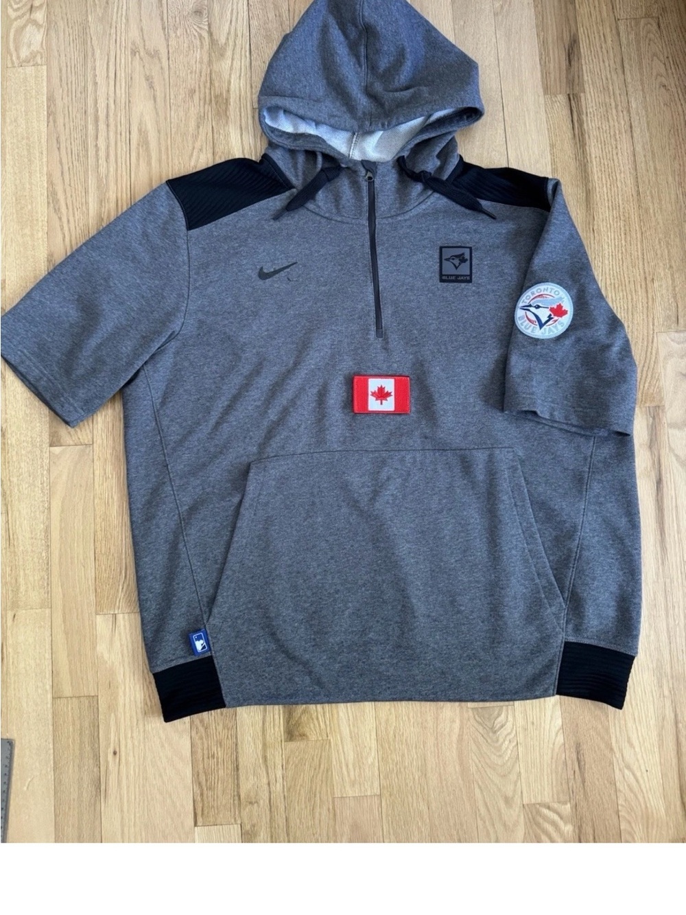 Nike Toronto Blue Jays Baseball Hoodie Gray 1/4 Zip Pullover Mens XL? Dri-FIT